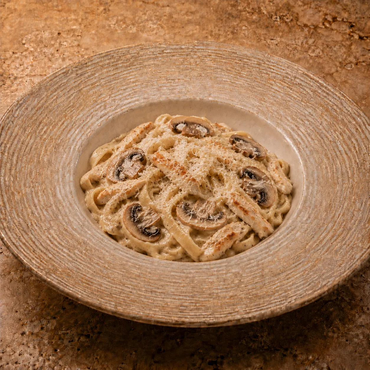 Tavuklu Mantarlı Fettuccine